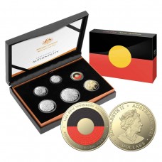 AUSTRALIA 2021 . PROOF SET . 6 COINS . CELEBRATE THE ABORIGINAL FLAG